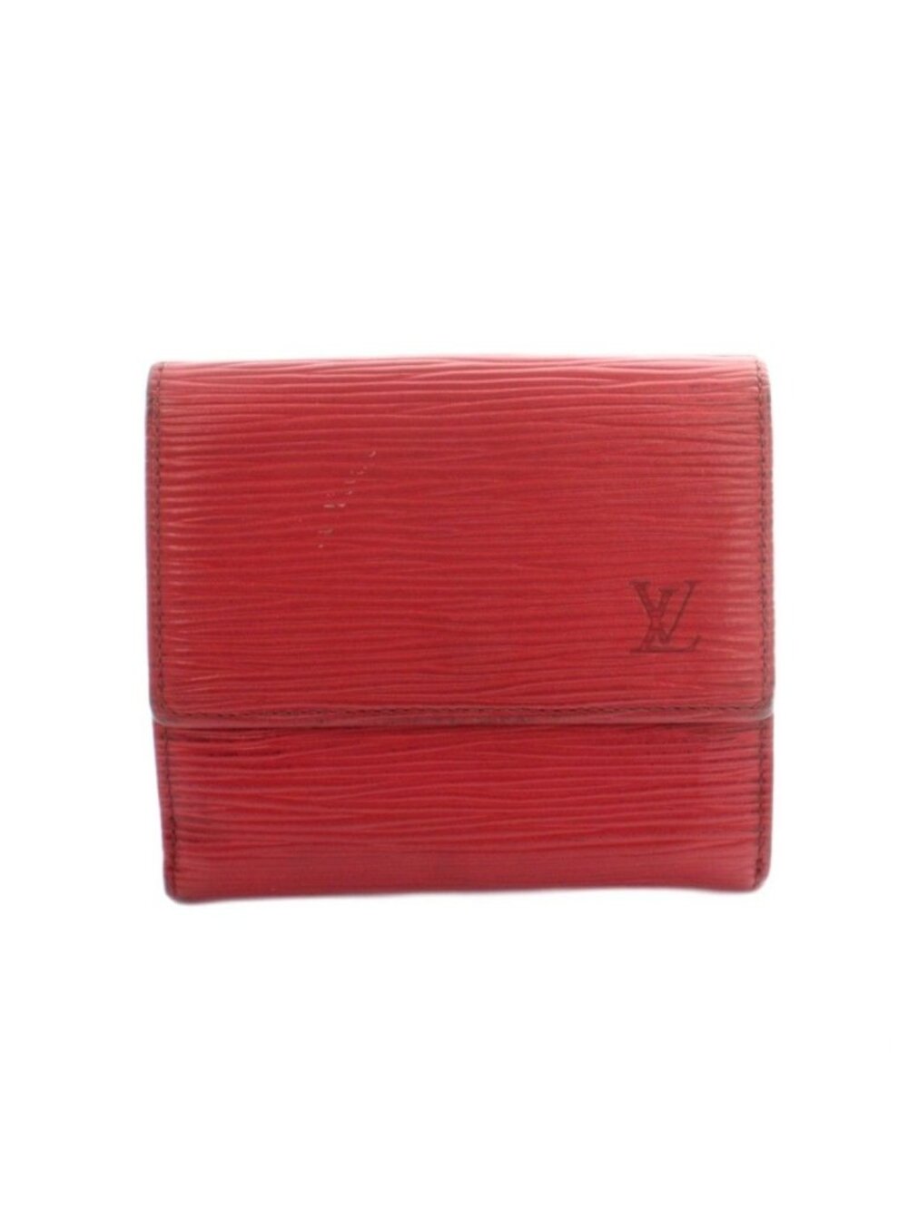 Louis Vuitton Epi Trifold Wallet Coin Purse Leather LV Logo Red